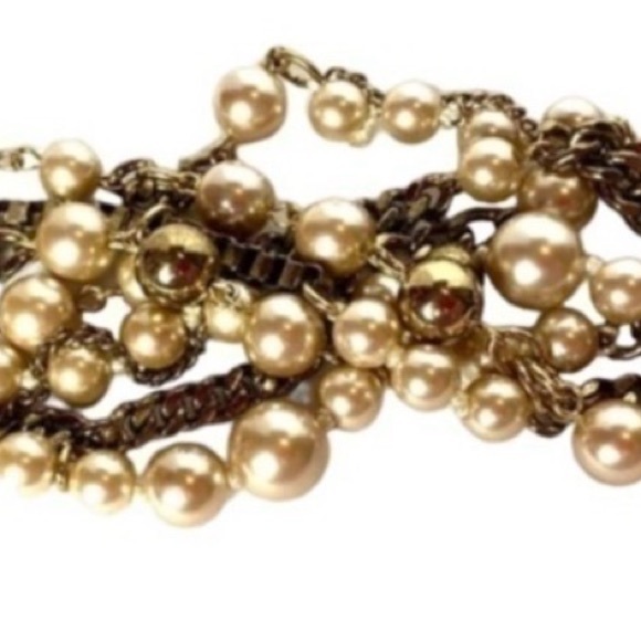 Stella & Dot Layered Gold and Pearl Necklace AND a Matching Bracelet - Picture 7 of 8